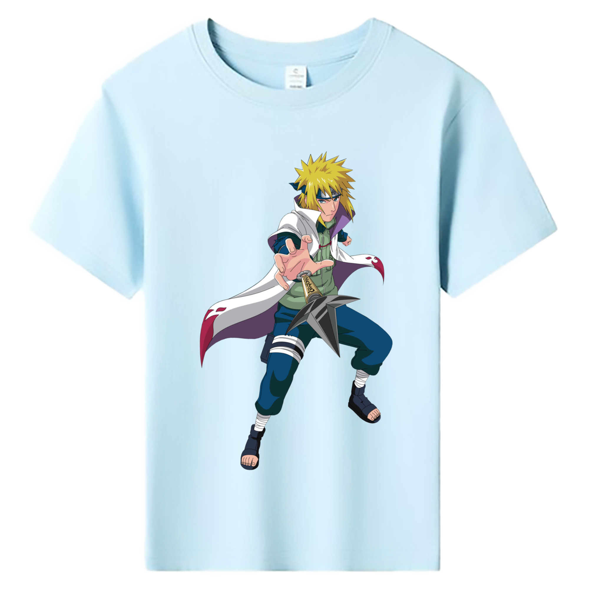 （画像用） NARUTO -ナルト- 波風 ミナト Namikaze Minato 綿100％キッズTシャツ（フロントプリント）